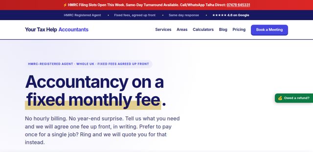 Your Tax Help Accountants website, 390+ pages